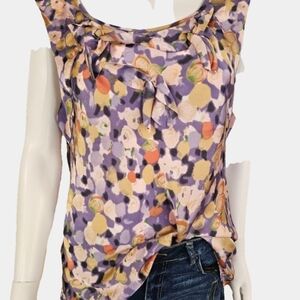 Quintesseintial Sleeveless Drape Style Floral Print Top Size XL